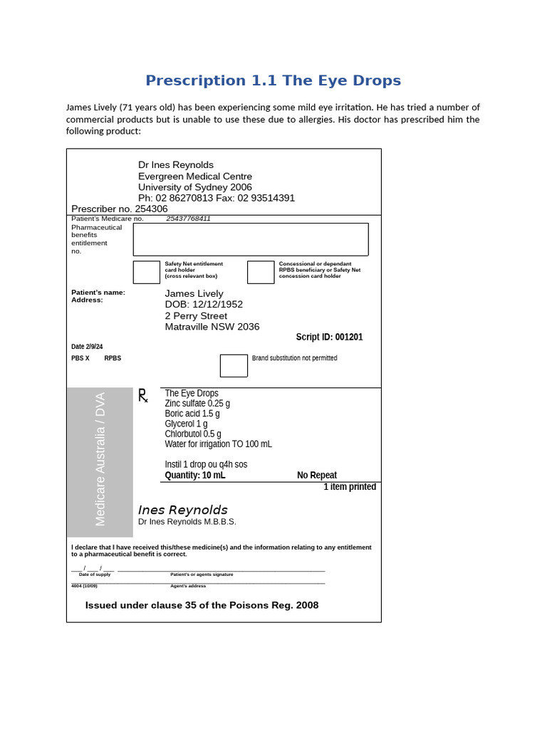 Zinc Sulfate Eye Drops Preparation Guide | PDF | Dose (Biochemistry ...