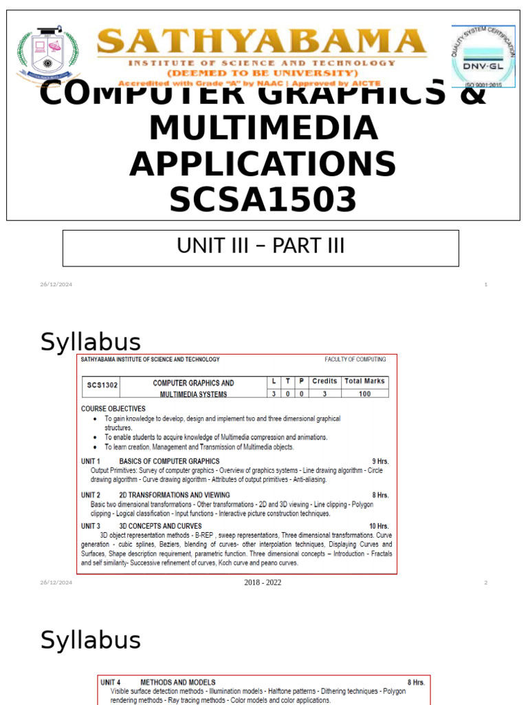 Computer Graphics & Multimedia Concepts | PDF | Fractal | Rendering ...