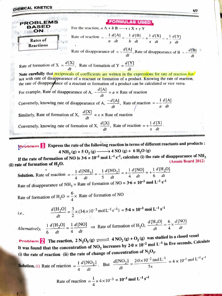 Chemical Kinetics Reaction Rates Explained | PDF | Reaction Rate ...
