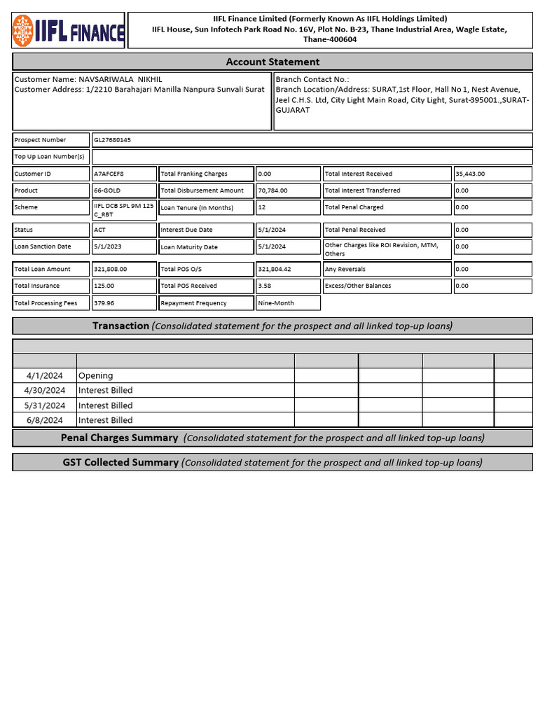IIFL - ACCOUNT Progess | PDF | Credit | Finance & Money Management