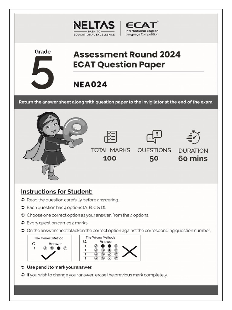 NELTAS ECAT Grade 5 Assessment 2024 | PDF | Waste | Compost