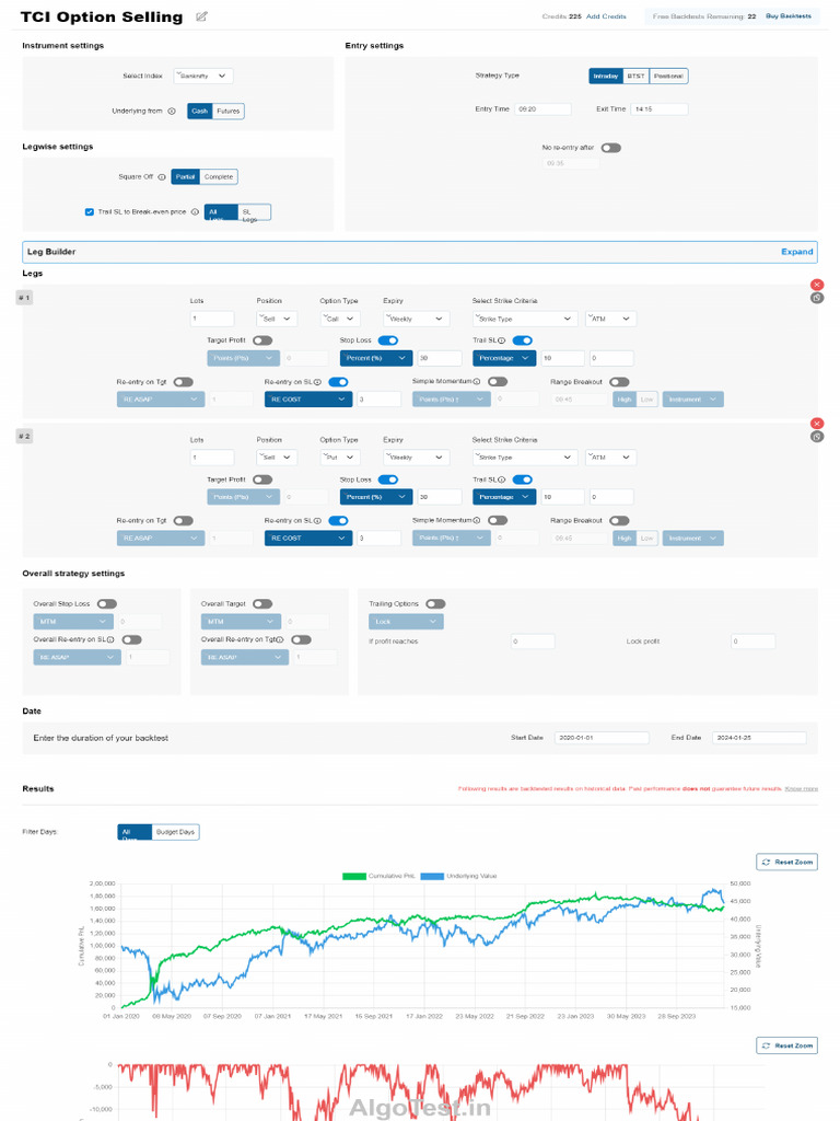 Algotest - Strategy - TCI Option Selling - 2024-01-31-12 - 20 - 36 | PDF