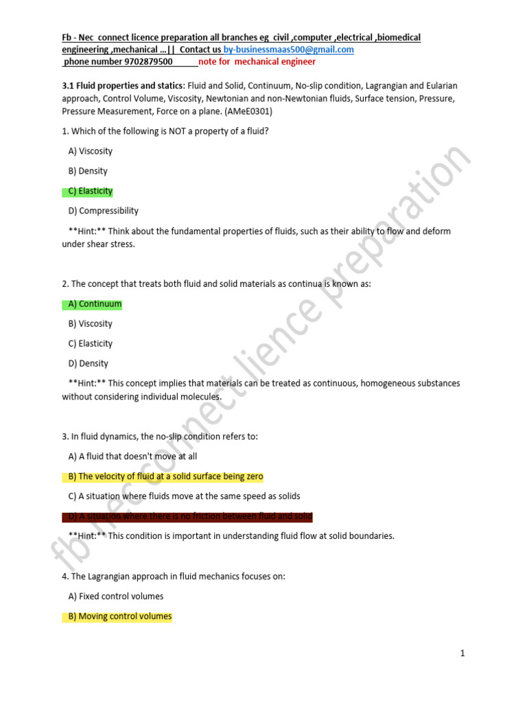 3 1 Fluid Properties And Statics Pdf Fluid Mechanics Continuum