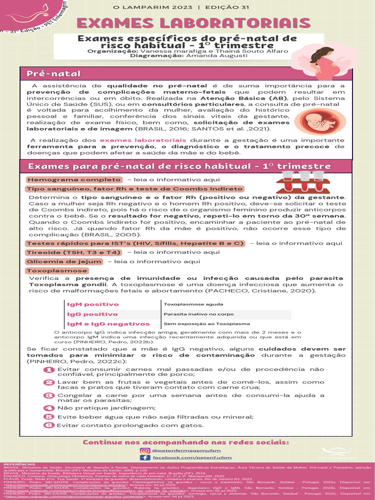 Exames Específicos Do Pré-Natal de Risco Habitual - 1º Trimestre | PDF ...