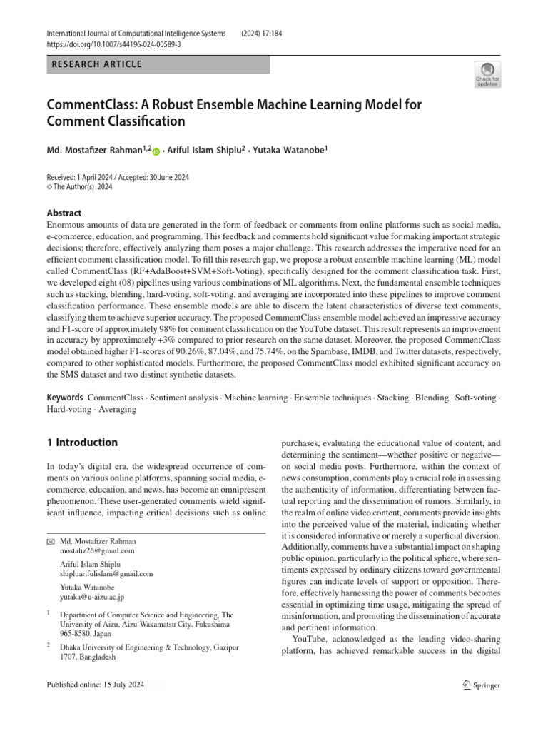 s44196-024-00589-3 | PDF | Machine Learning | Support Vector Machine