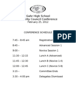 Gahr SC Conference Schedule