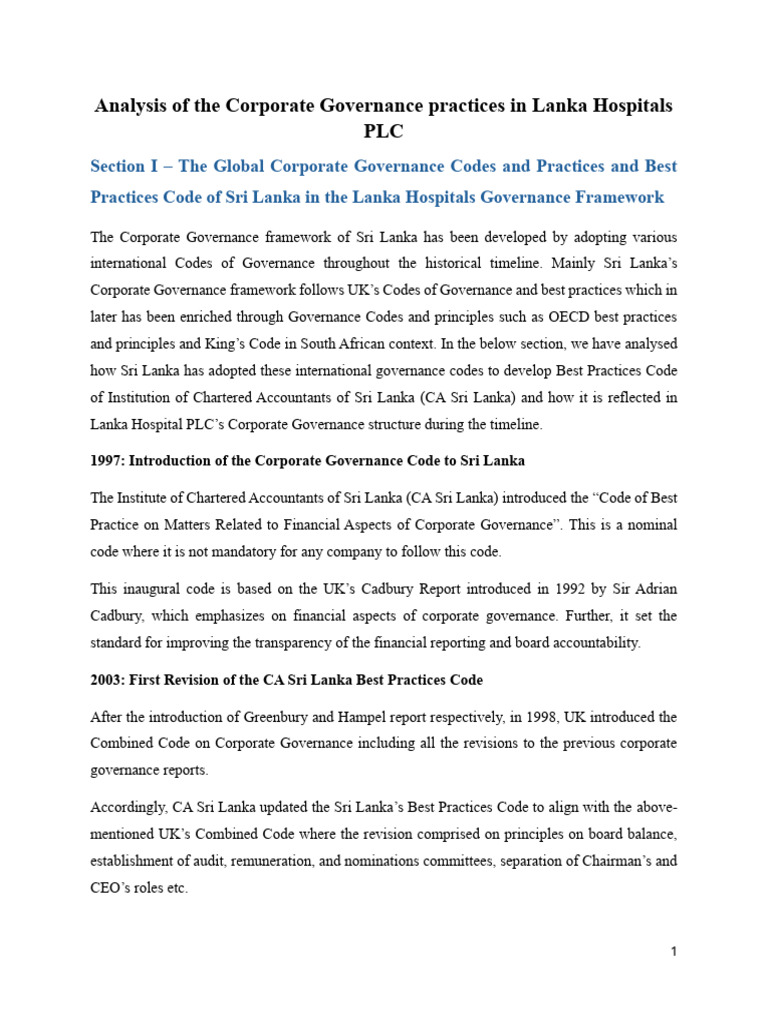 Case Summary Analysis Pdf Corporate Governance Governance