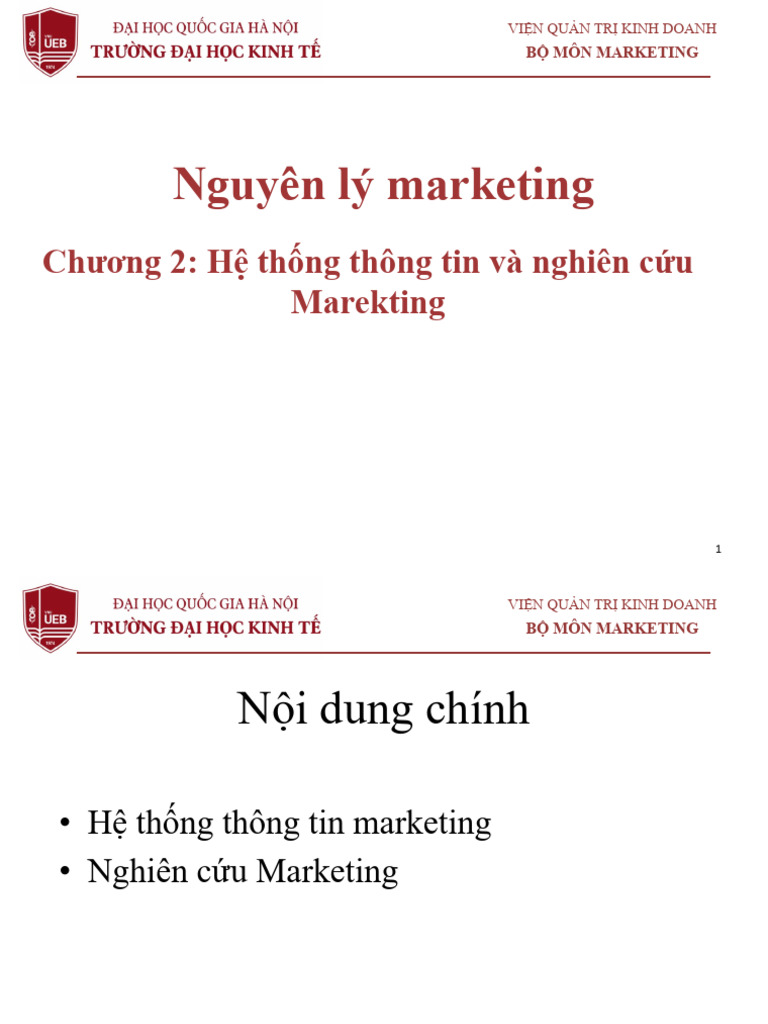 Chương 2. Hệ Thống Thông Tin Và Nghiên Cứu Marketing | PDF