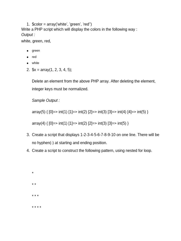 Php practical questions pdf