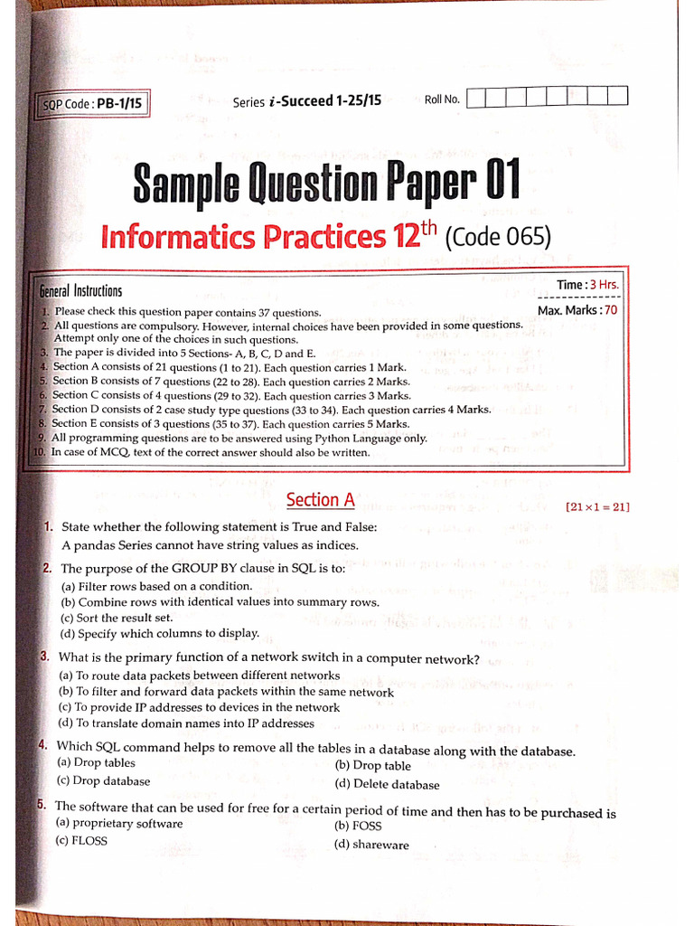 Sample Paper 3 | PDF