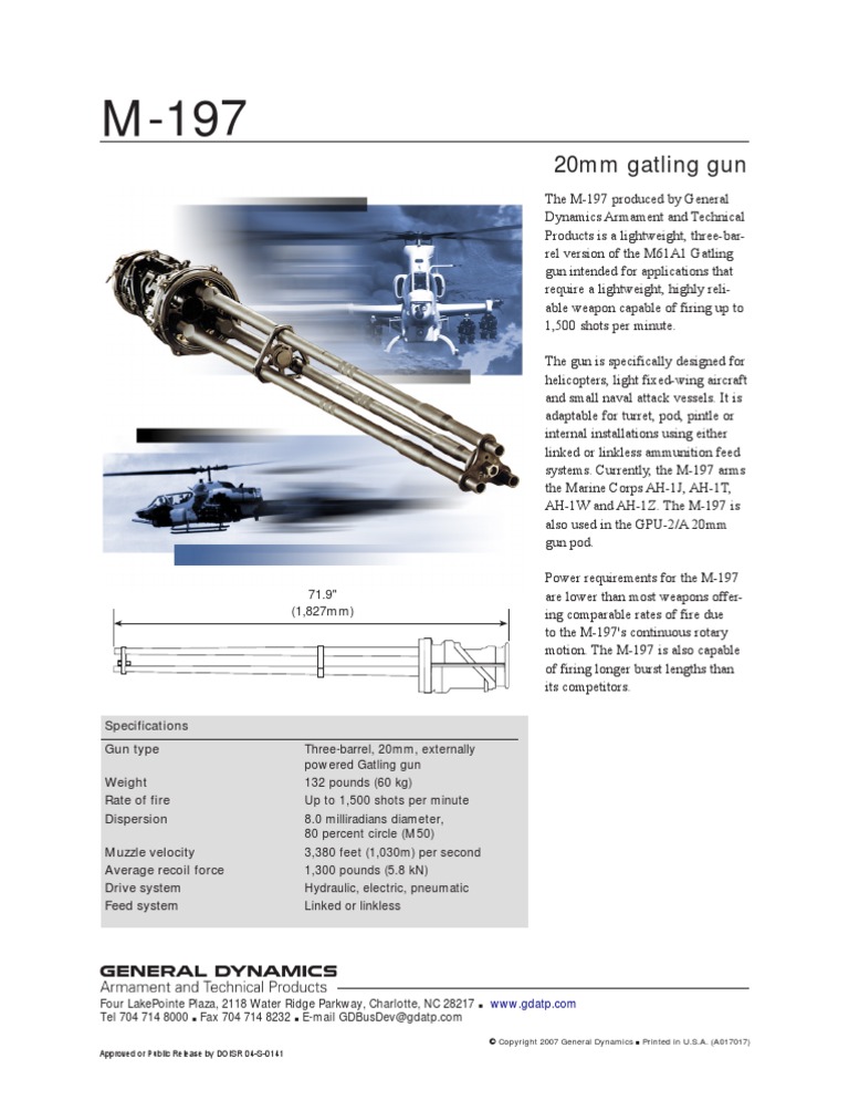 General Dynamics - M-197 20mm Gatling Gun | PDF