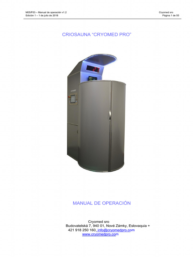 Manual de Operación Cryomed Pro | PDF | Estrés (biología) | Fisiología