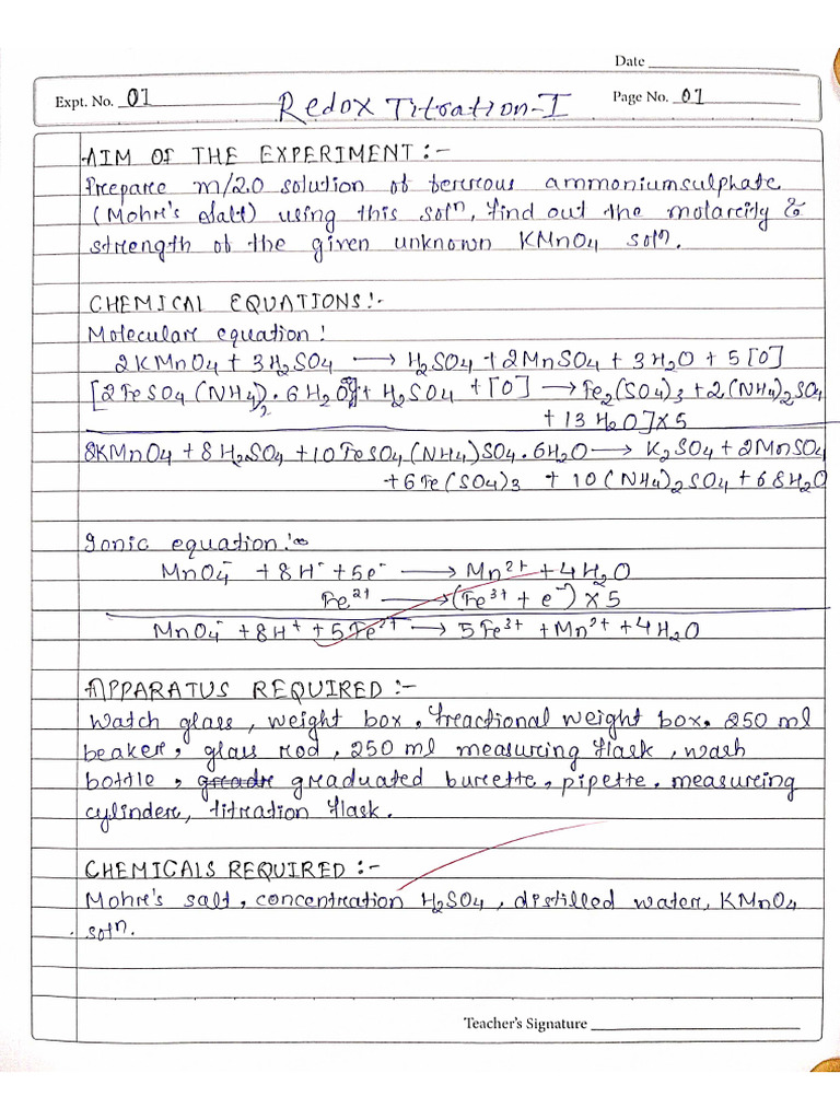 Chem Experiment 01 | PDF