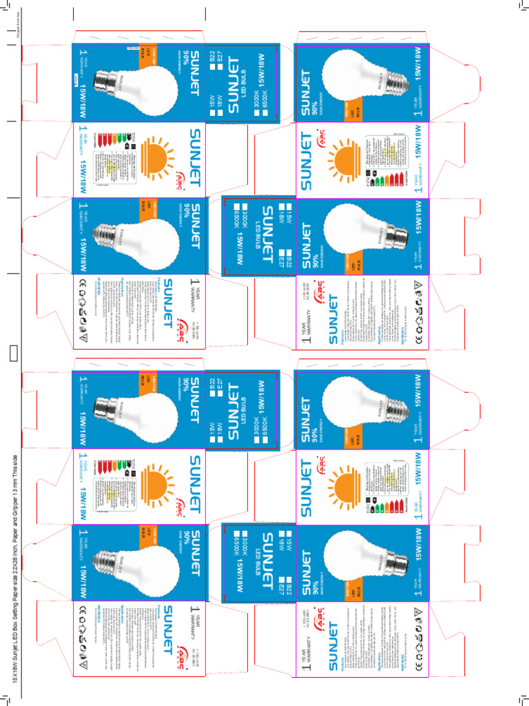 Sunjet 15W/18W LED Bulb Specifications | PDF | Compact Fluorescent Lamp ...