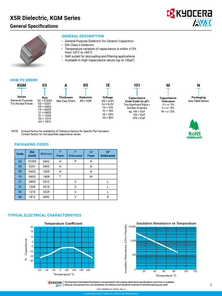 10µF Capacitor Specifications and Codes | PDF | Capacitor | Electrical ...