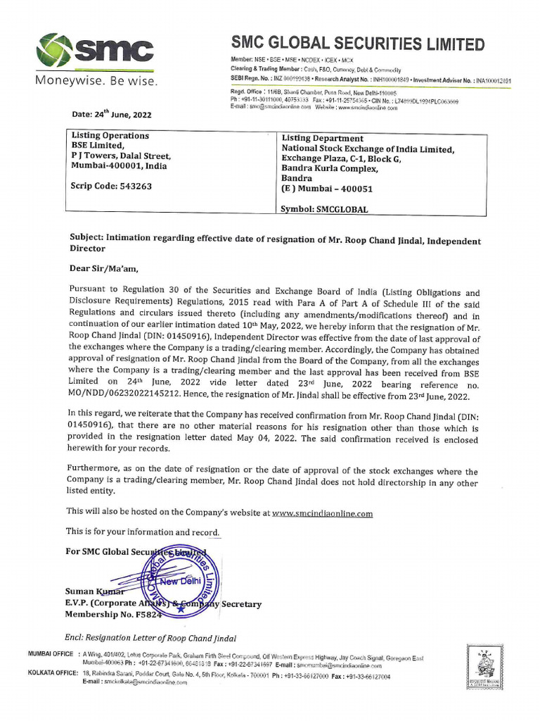 Roop Chand Jindal Signatory Sample | PDF | Private Sector | Investing