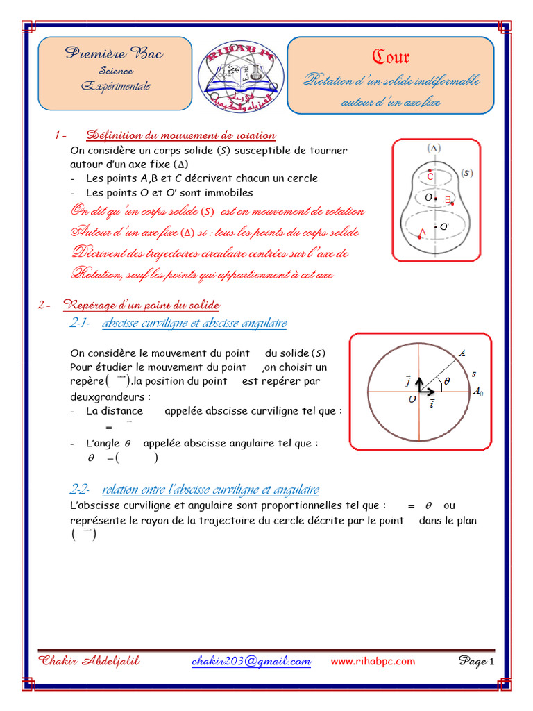 Mouvement de rotation uniforme expliqué | PDF | Mouvement de rotation ...