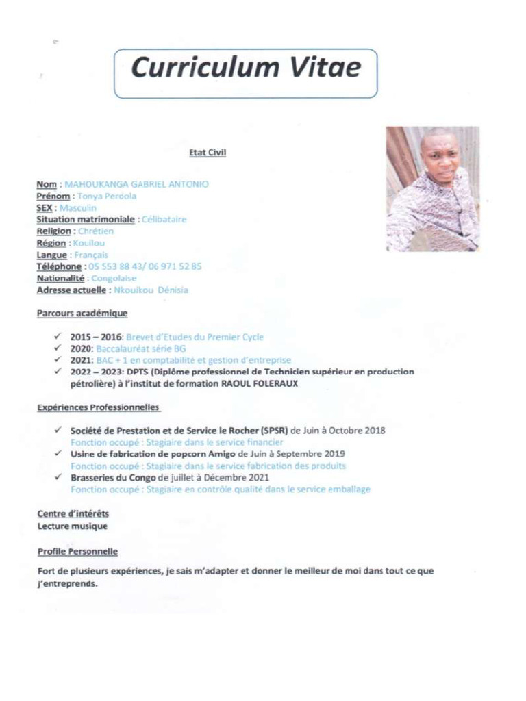 CV Tony | PDF
