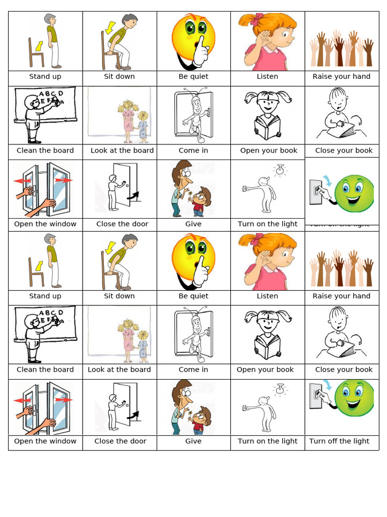 classroom-rules-4-sinif-ingilizce-1-unite-resimli-sinif-kurallari