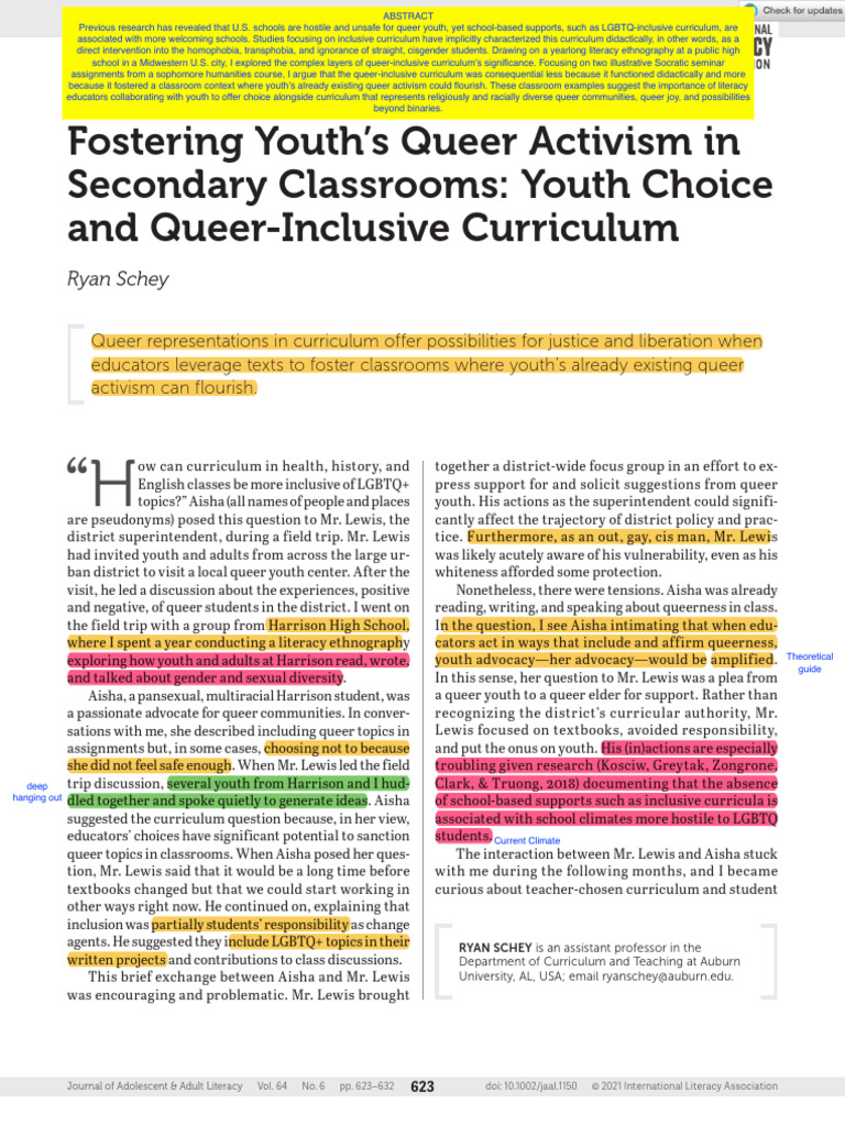 NEW ONE - BETTER - J Adolescent Adult Lit - 2021 - Schey - Fostering ...