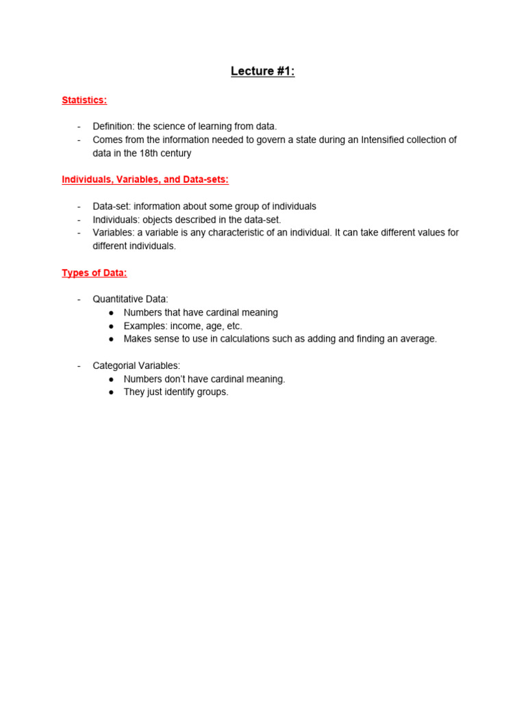 Statistics 101 Study Notes | PDF | Experiment | Linear Regression