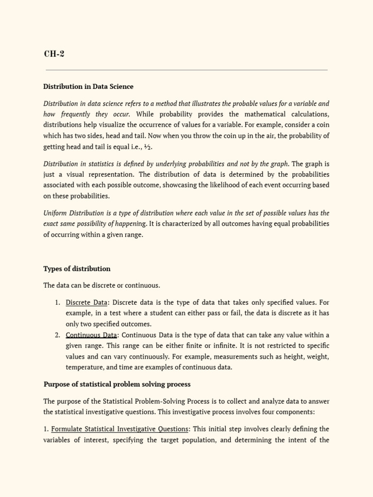 Class Notes | PDF | Probability Distribution | Statistics