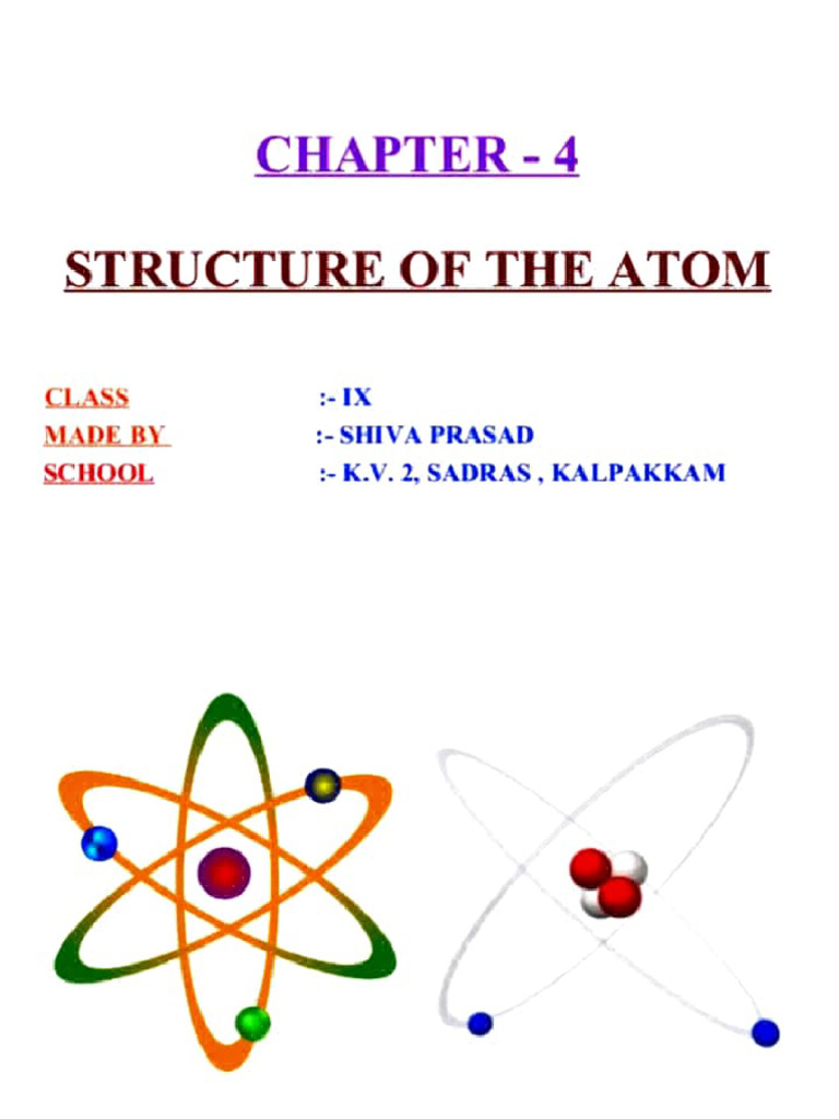 Chemistry Chapter Structure of Atoms | PDF | Atoms | Proton
