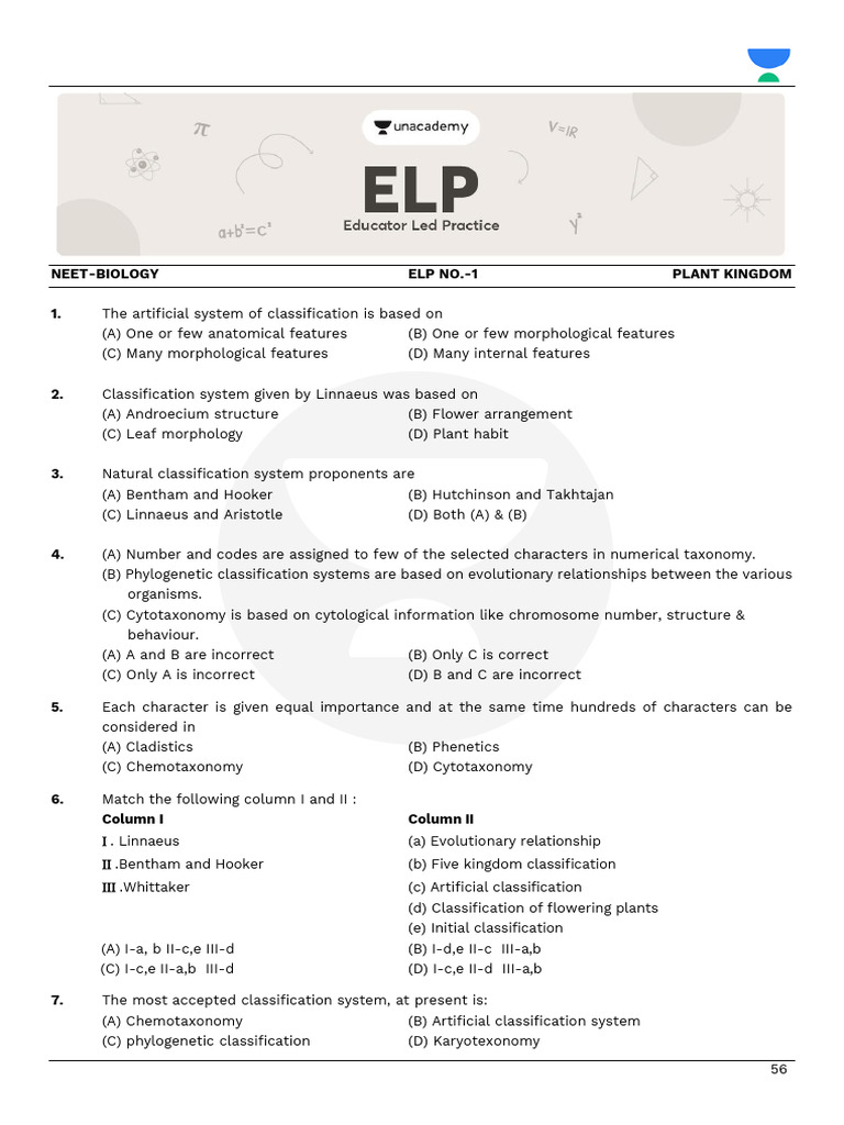 ELP - 1 To 7 - Plant Kingdom | PDF | Plants | Reproduction