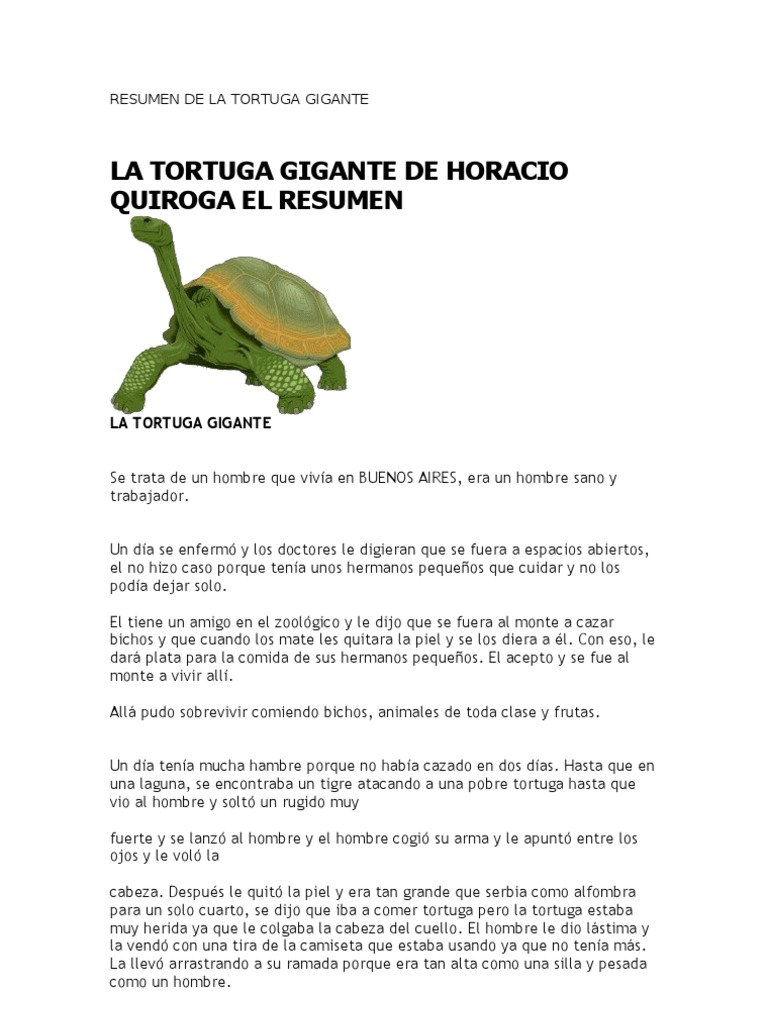 Resumen de La Tortuga Gigante | Violencia | Ocio