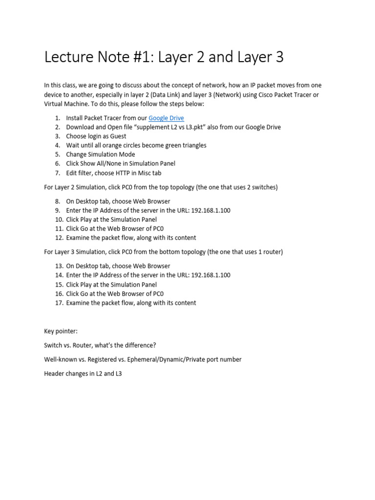 Layer 2 vs Layer 3 Networking Guide | PDF