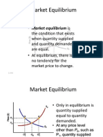 Movement to Market Equilibrium