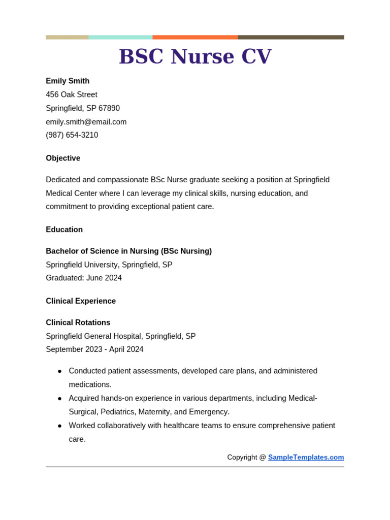 BSC Nurse CV | PDF