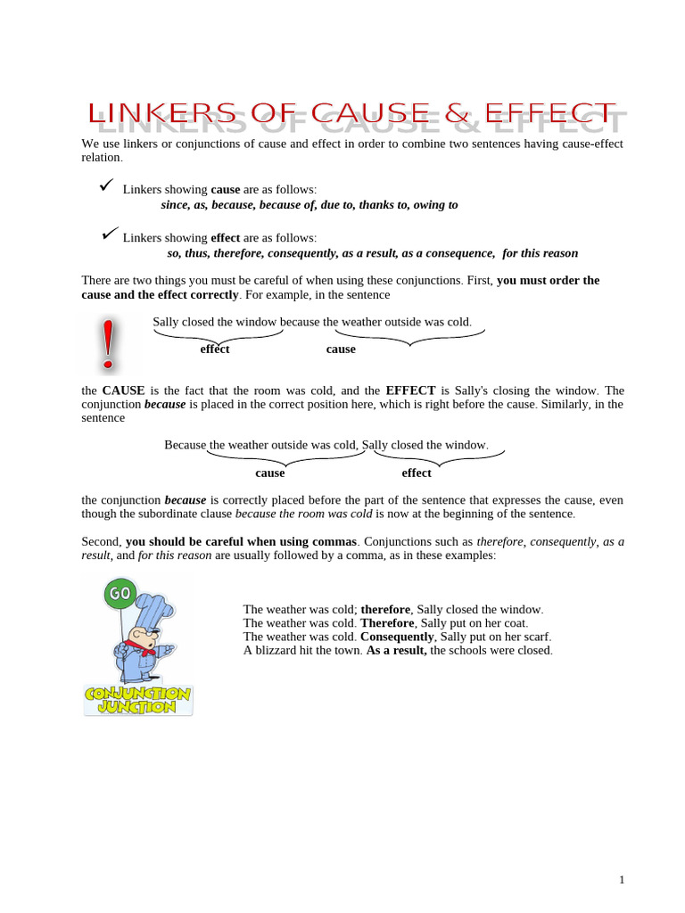 Cause and Effect Linkers Guide | PDF | Healthy Diet