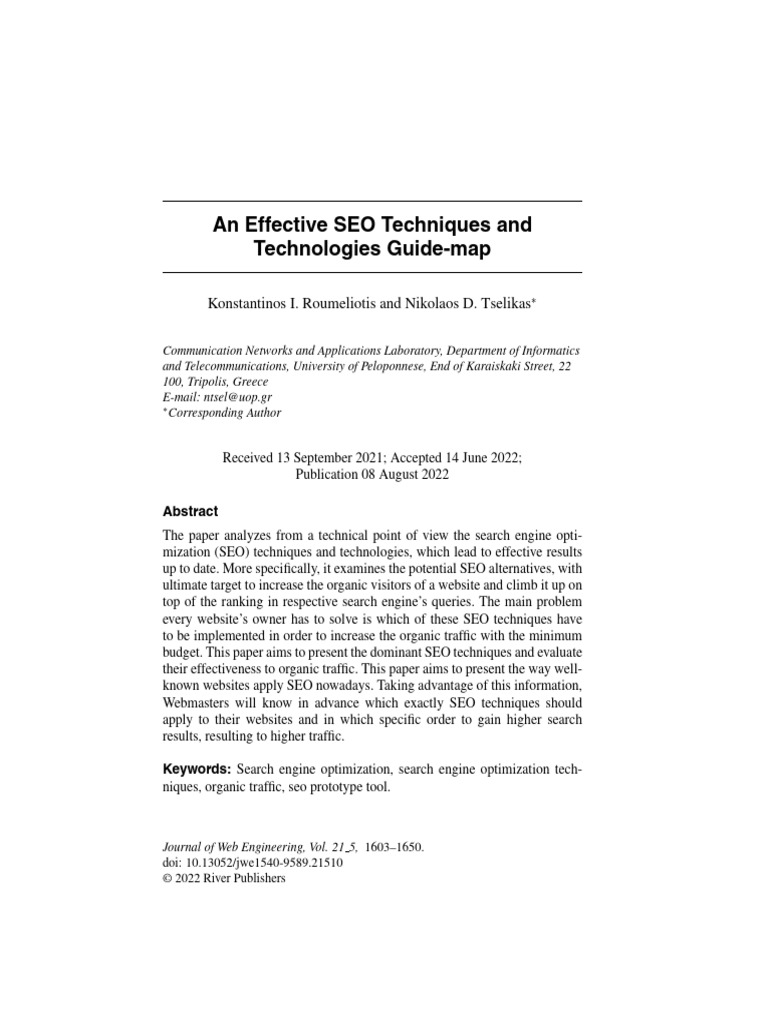 Effective SEO Techniques Guide | PDF | Search Engine Optimization | Html