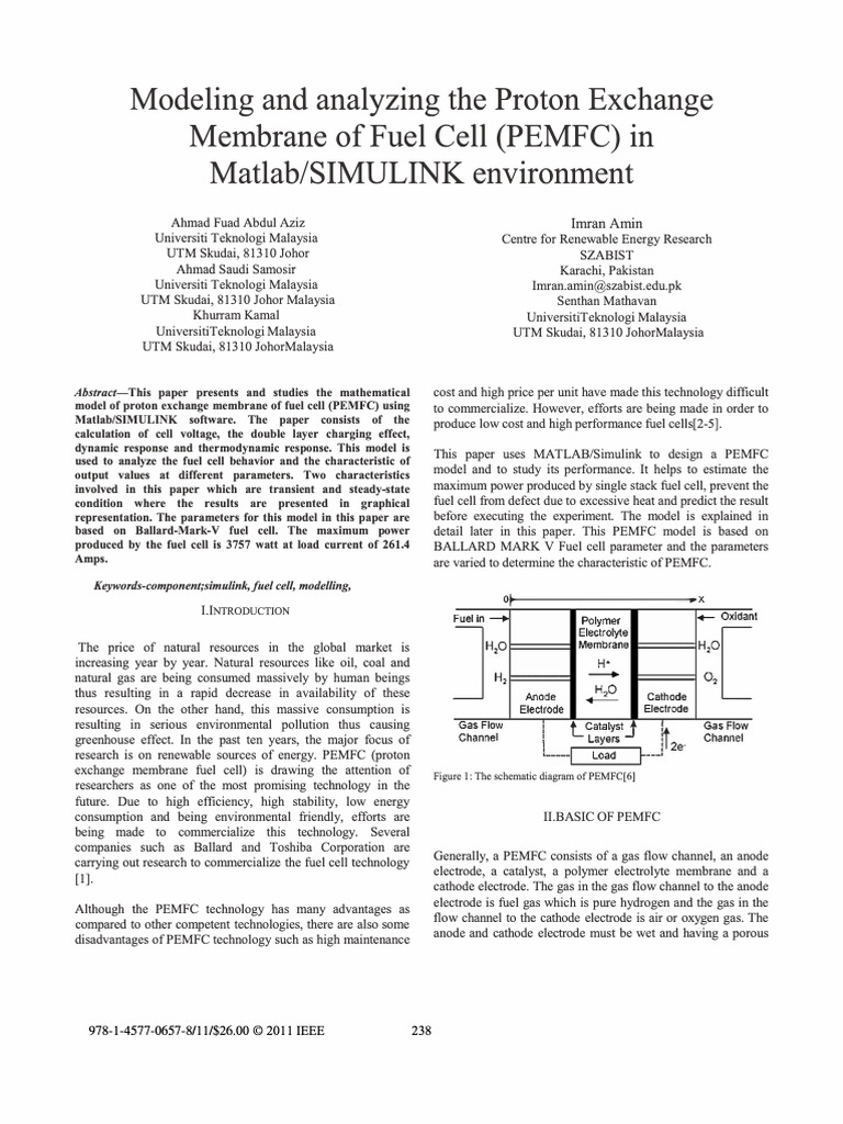 Modeling and Analyzing The Proton Exchan | PDF | Electrode | Applied ...