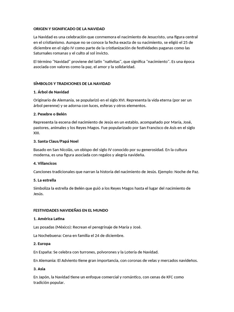 ORIGEN Y SIGNIFICADO DE LA NAVIDAD | PDF | Navidad | Agricultura