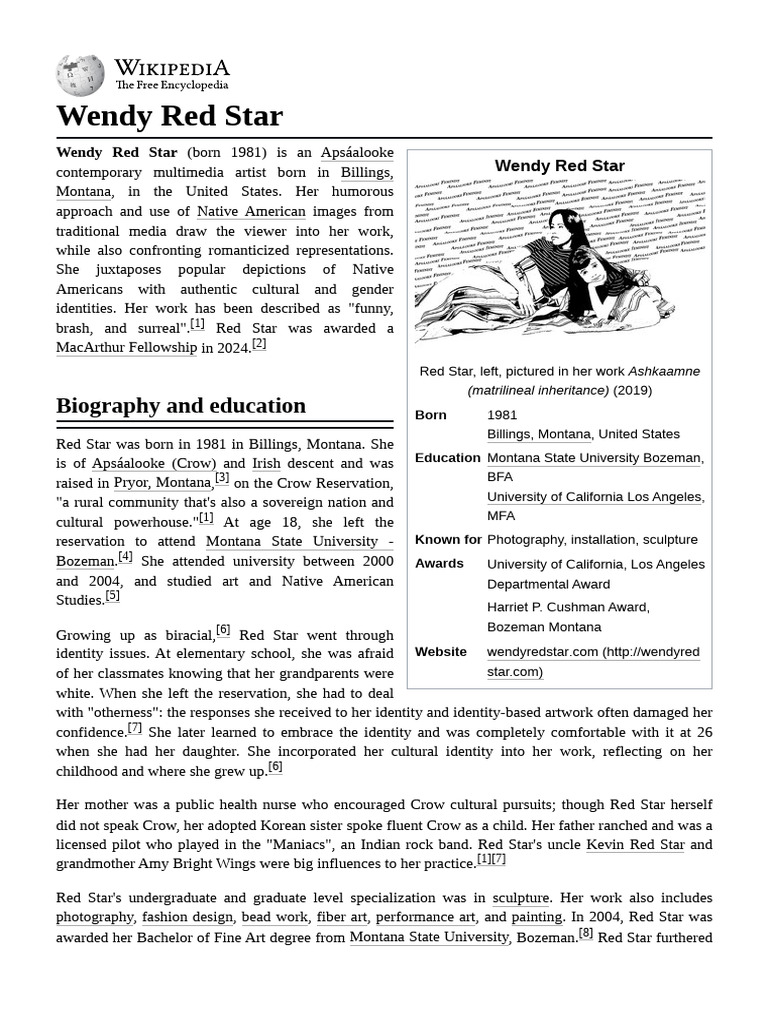 Wendy_Red_Star | PDF | The Arts