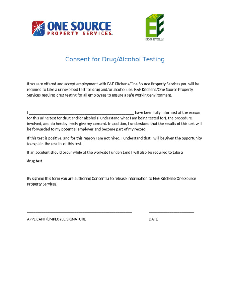 Consent For Drugscreen | PDF