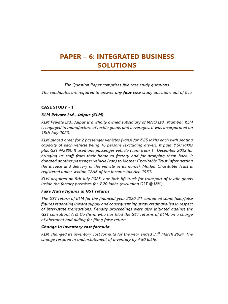 Suggested Answer May 2024 Ca Inter