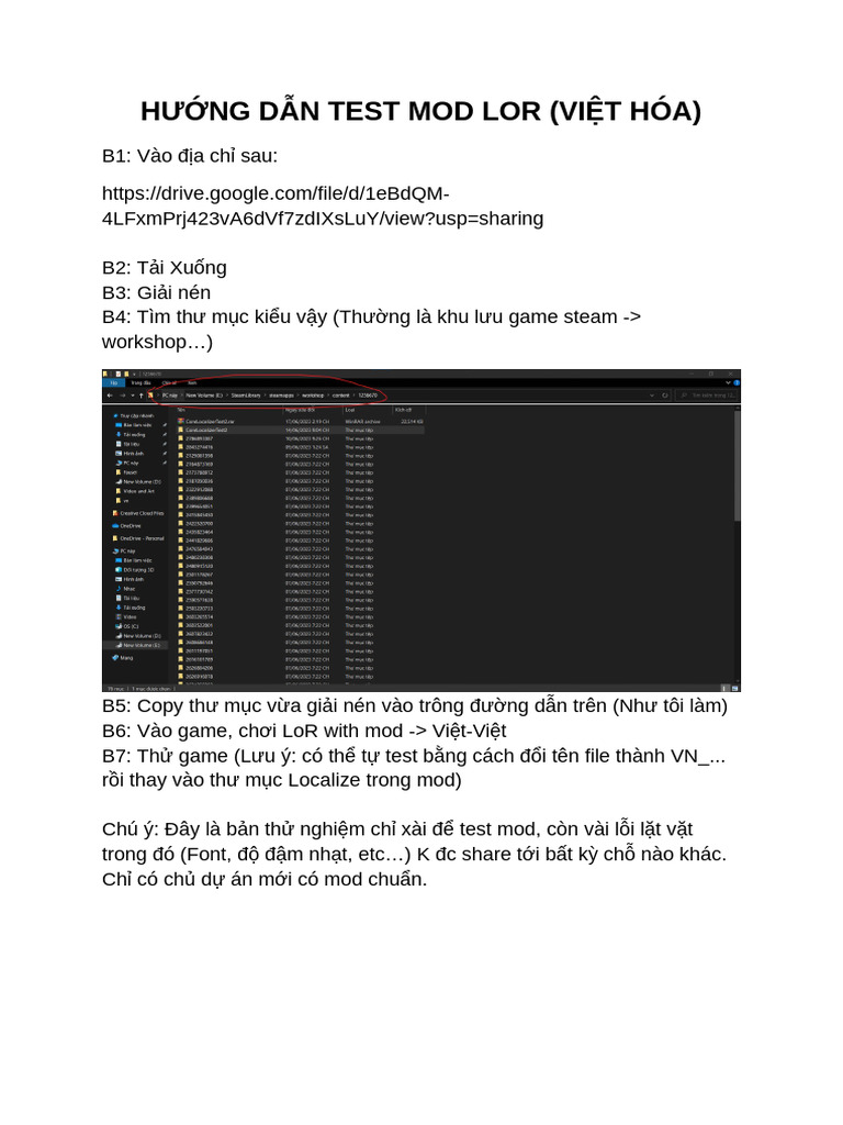 HƯỚNG DẪN TEST MOD LOR | PDF