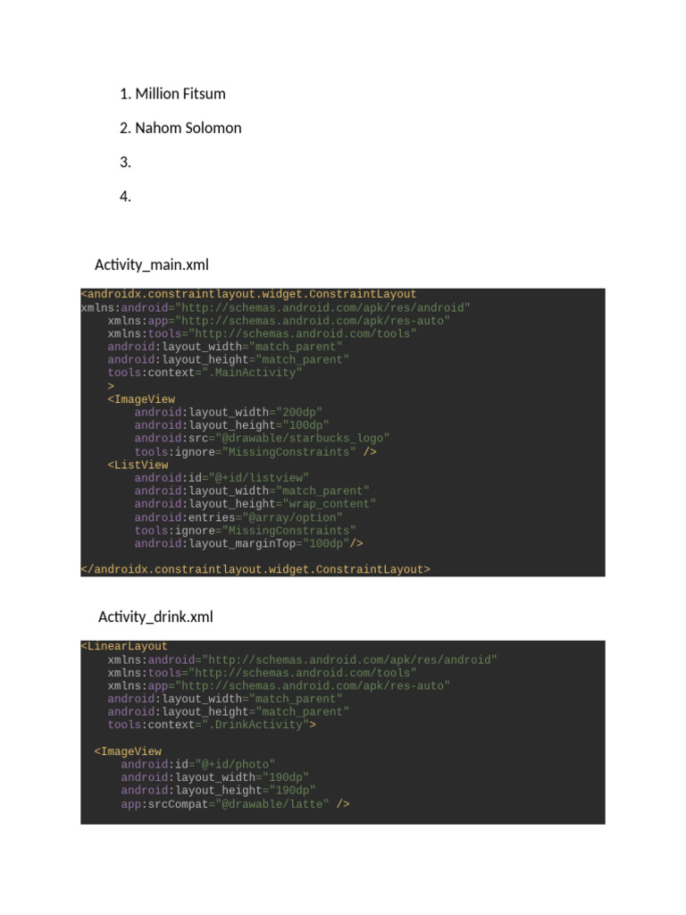 StarBucks - Listview and Adapters | PDF | Android (Operating System ...