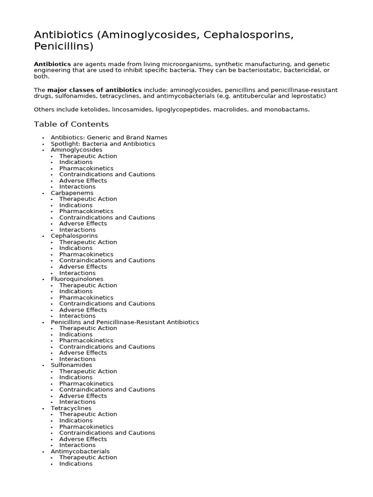 Antibiotics | PDF | Penicillin | Clinical Medicine