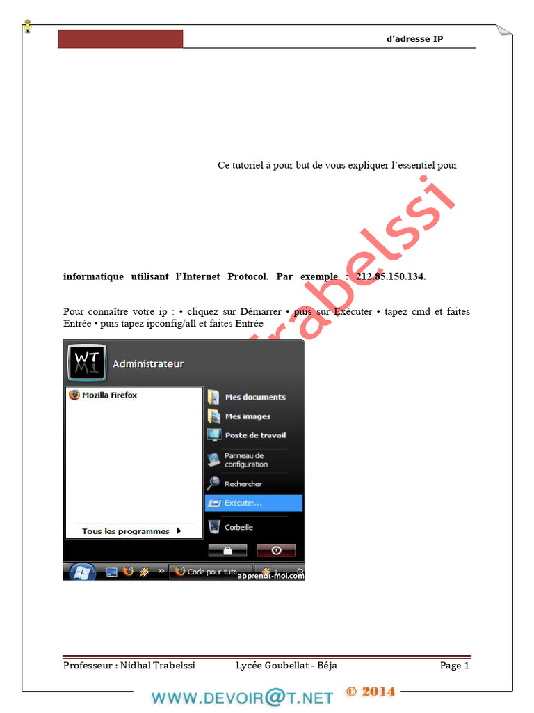 Guide de Configuration d'Adresse IP | PDF | Adresse IP | Protocoles ...