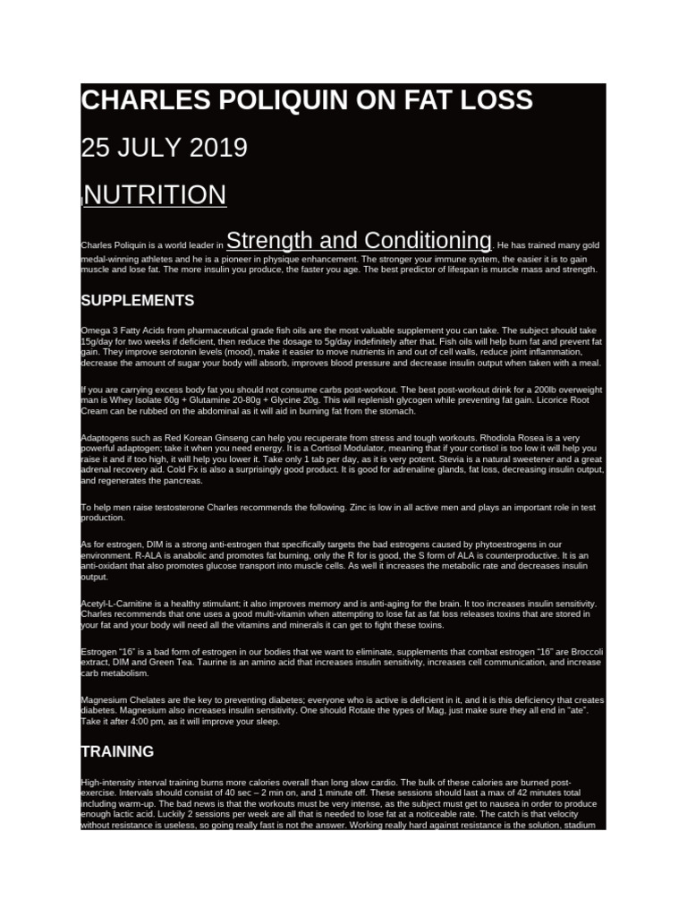 l carnitine poliquin Hello everyone, What can you tell me about this article by Charles Poliquin?  Are the assumptions made in this article (in order to sell his Omega- carnitine blend) correct? main image 1