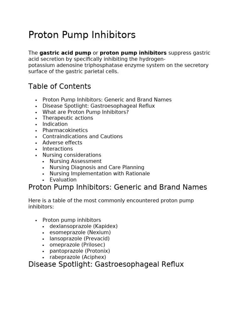 Proton Pump Inhibitors Pdf Gastroesophageal Reflux Disease