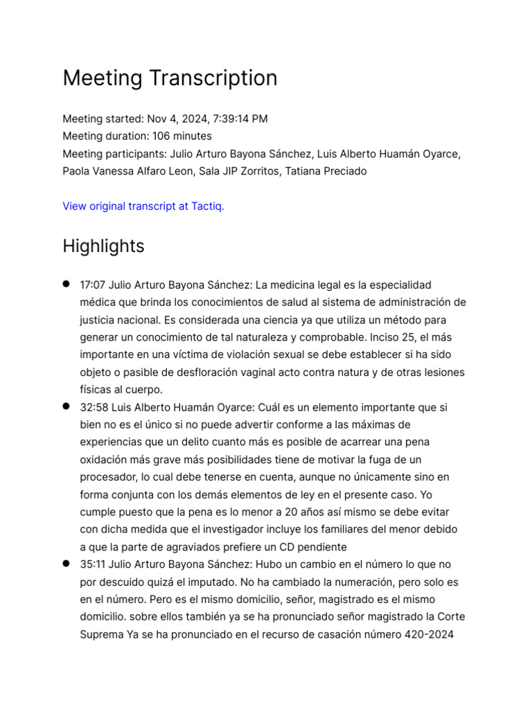 Meeting Transcription | PDF | Violación | Castigos