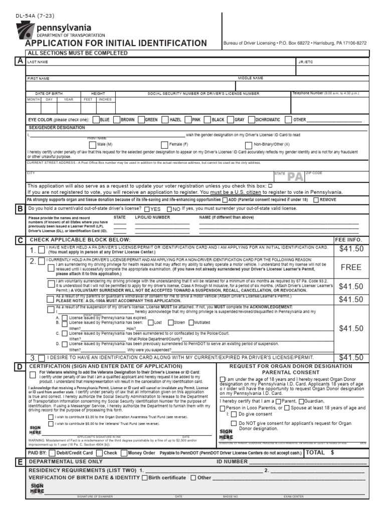 PA Driver's License Application Guide | PDF | Identity Document ...
