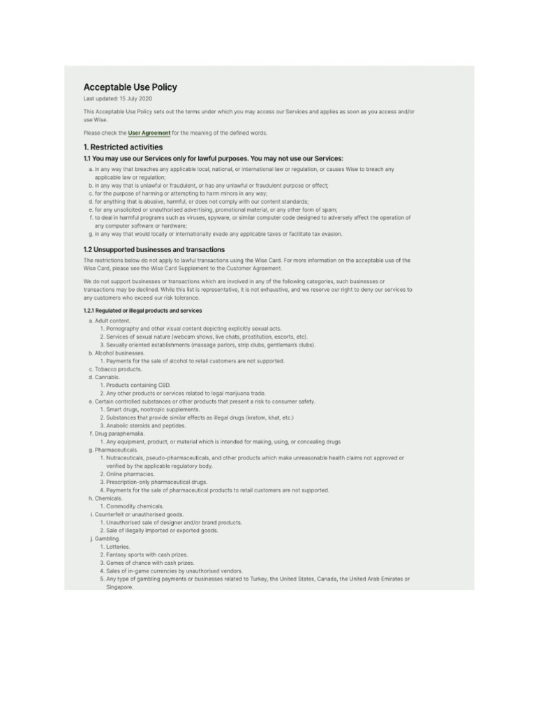Acceptable Use Policy | PDF