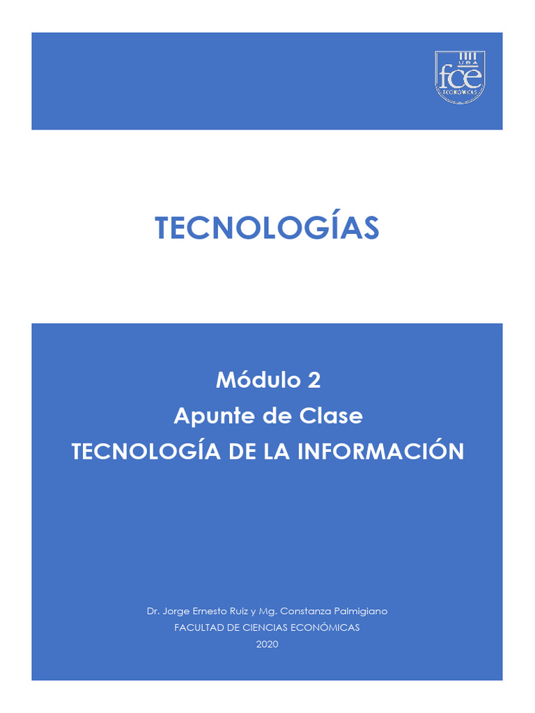 Modulo 2 - Tecnologías | PDF | Hardware de la computadora | Programación
