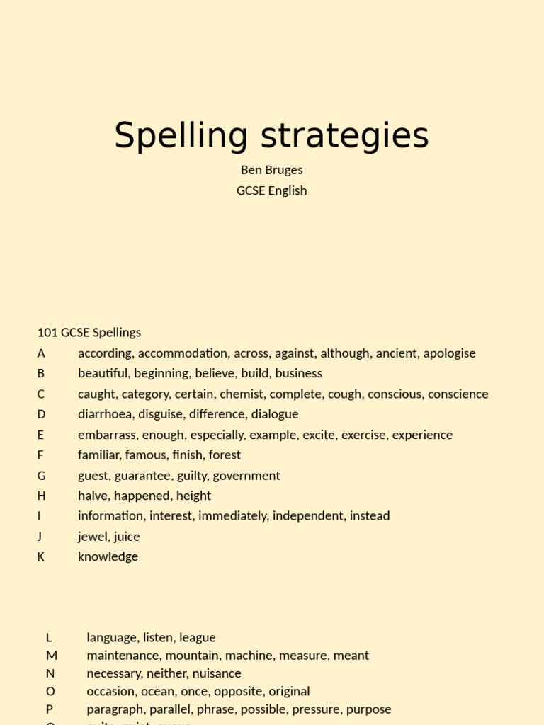 Spelling Strategies 1 | PDF